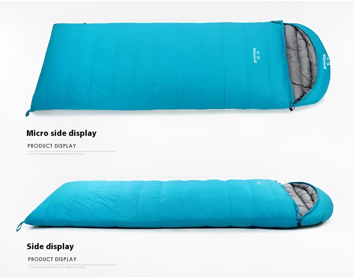 Black outdoor sleeping bag with envelope structure and multiple weight options for adult camping