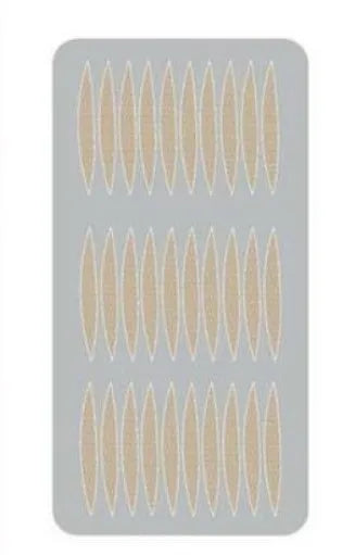 Box of no glue eyelid stickers in non-woven fabric showing L, M and S size options
