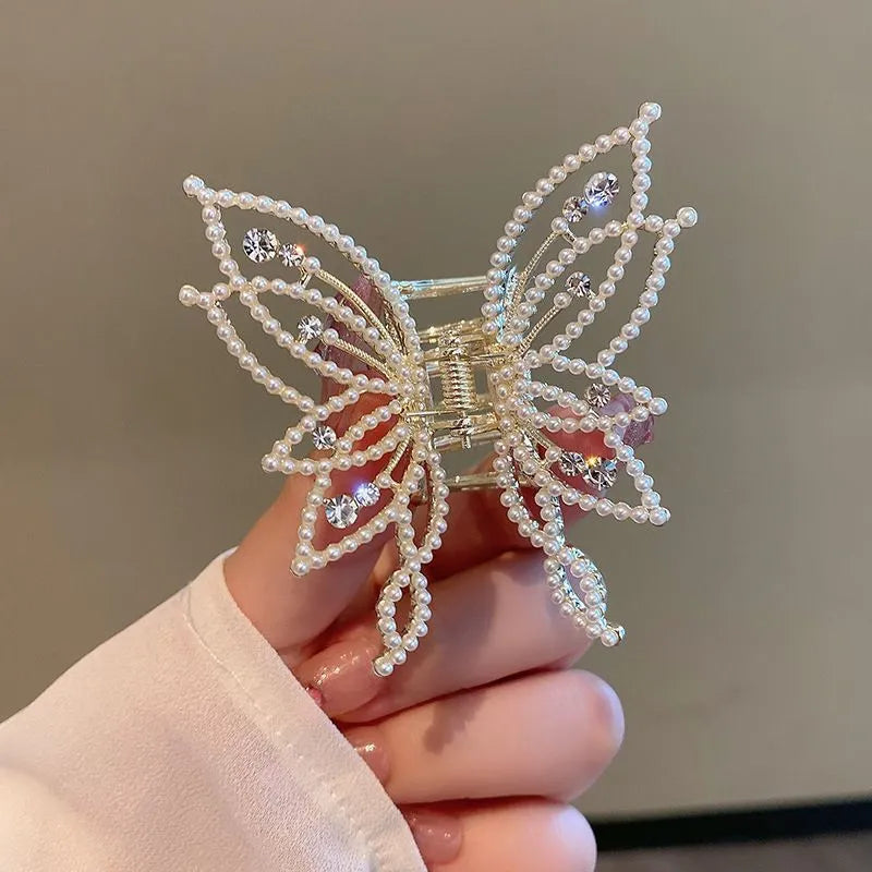 Butterfly design hair clip barrette for women with electroplated alloy construction