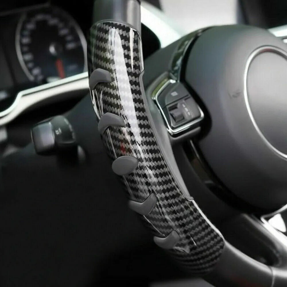 Carbon fibre black anti-slip steering wheel sleeve for 38cm diameter wheels