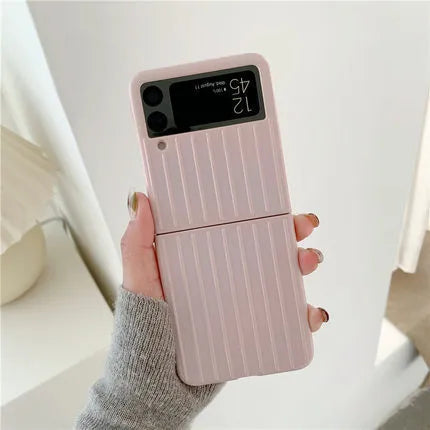Samsung Z Flip3 ultra-thin flip phone case in seven colour options showing front and back coverage