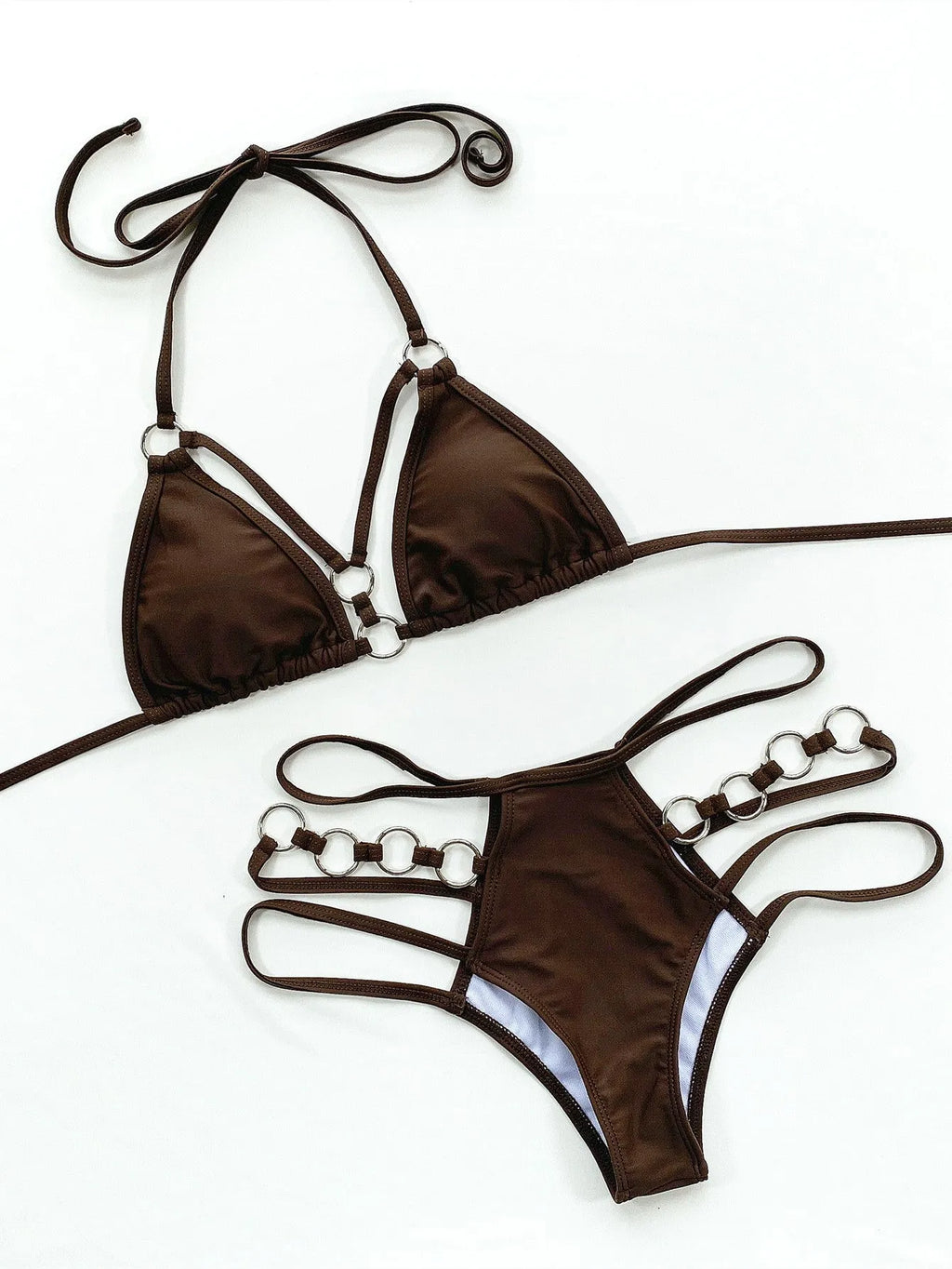 Women's separated bikini swimwear set in nylon available in five colours