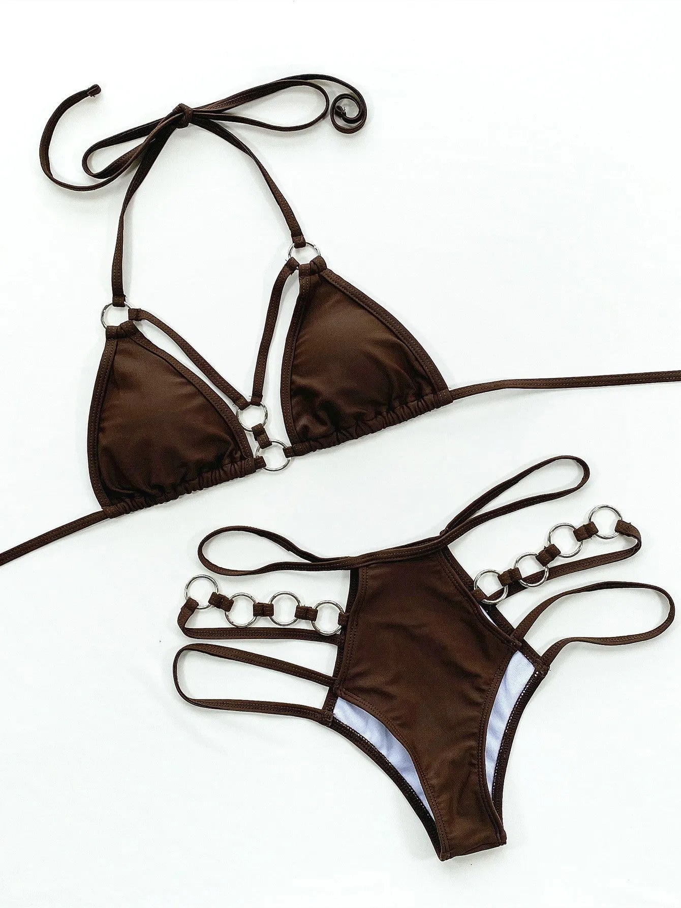 Women's separated bikini swimwear set in nylon available in five colours