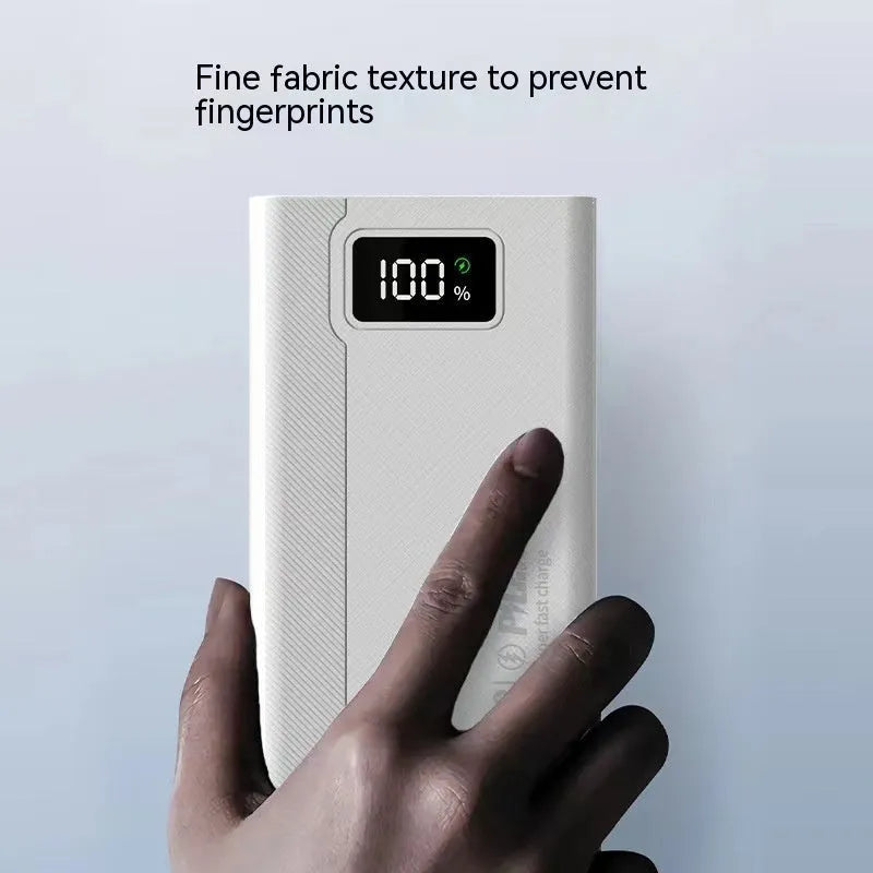 Black or white large capacity power bank portable charger with fast charging support.