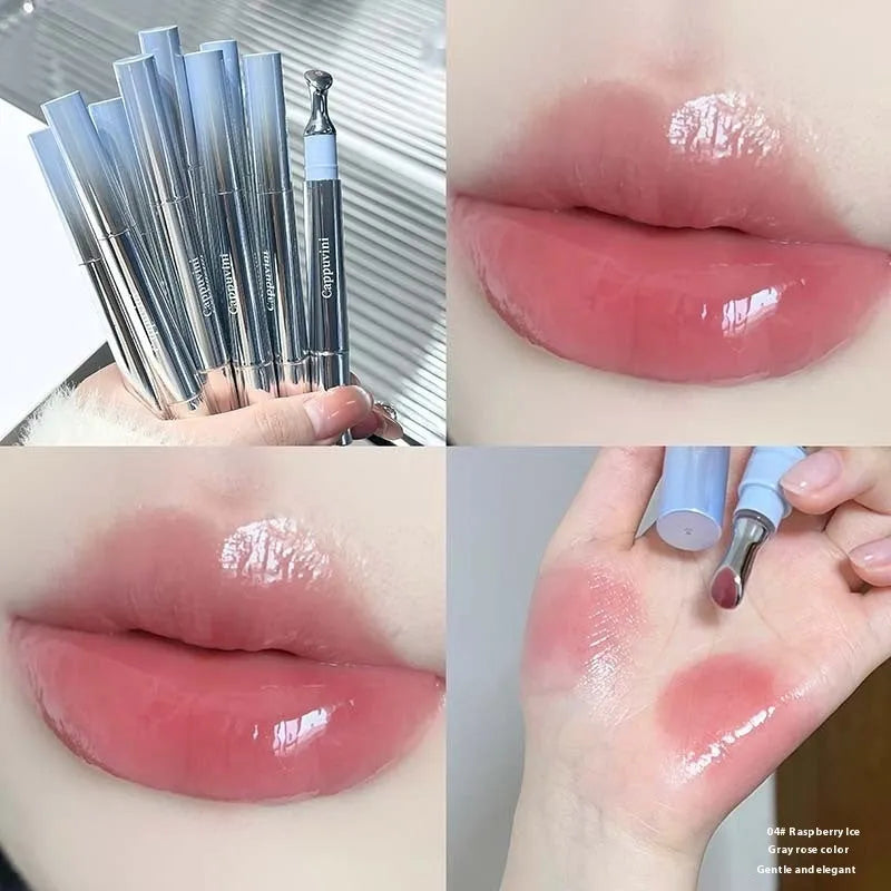 Mirror Water Light lip gloss lipstick in ice colours with a 12.9 cm tall case.
