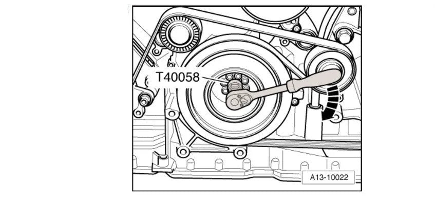 Aodi T40058 steel crankshaft rotating sleeve timing tool with tapered ends for automotive engine service
