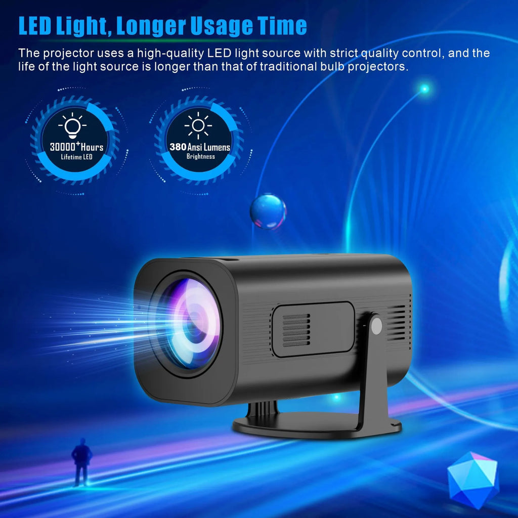 P330 mini projector in black or white with remote control and power cord