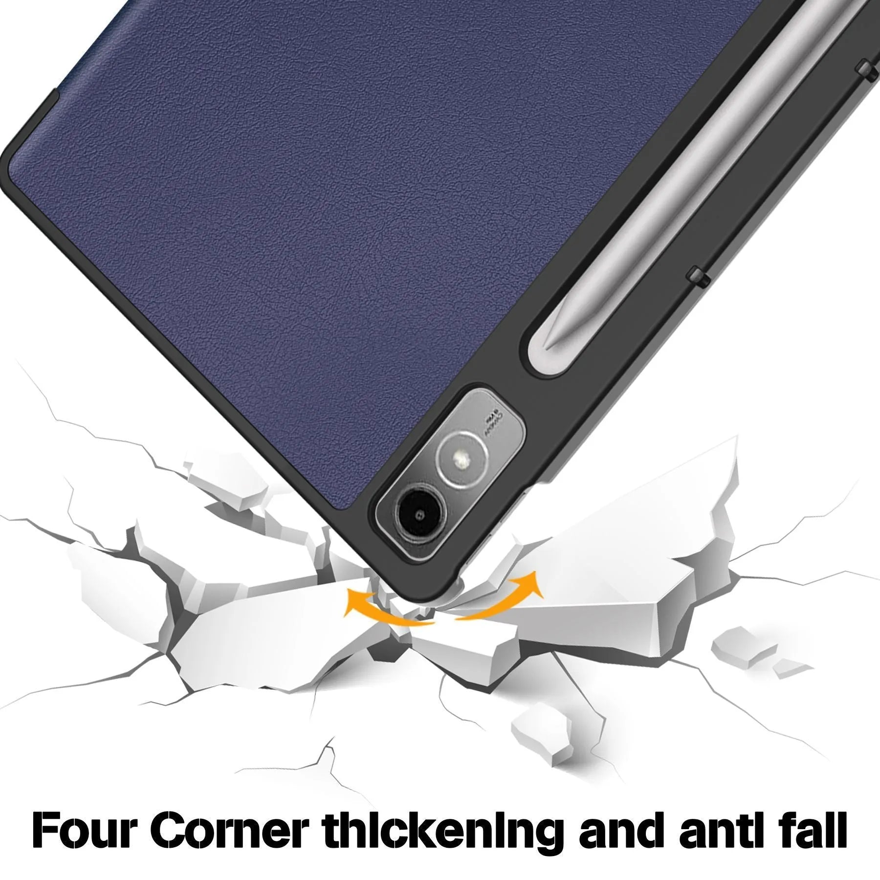 Lenovo Tab P12 12.7-inch tablet protective case with a three-fold stand in various colour and pattern options.