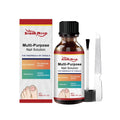 30ml bottle of nail care solution with tea tree oil and white willow bark formula alongside manicure nail file