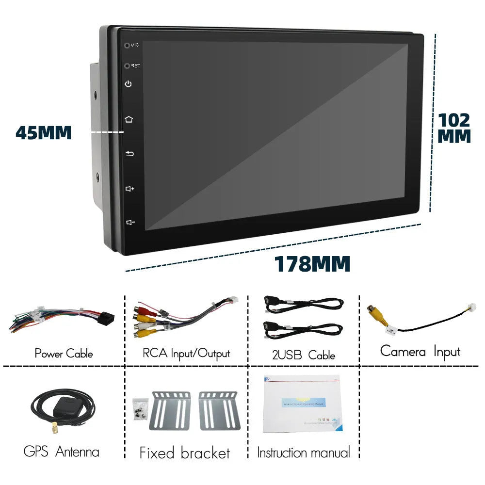 Black universal car GPS navigation MP5 player with 7-inch touchscreen display