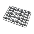Set of 30 coloured ABS plastic motorcycle screw covers for engine customisation.