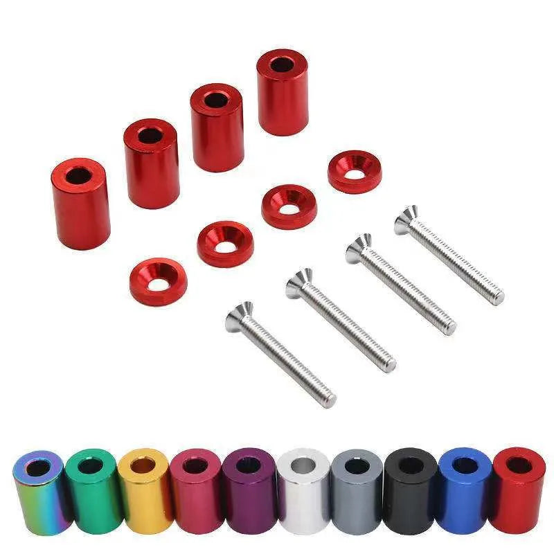 Aluminium machine cover pad sheet kit with screws, nuts, washers in red, blue, black colours