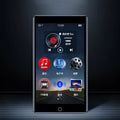 Black Ruizu H1 portable media player with 4-inch touch screen showing media playback interface