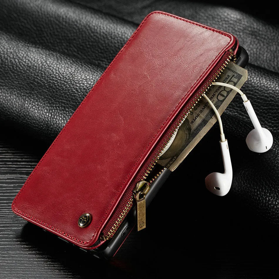 PU leather flip case for SAMSUNG Note9 mobile phone in black, brown, and red colour options