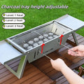 Small foldable portable charcoal grill for outdoor use