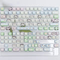 PBT sublimation keycap set with colourful cartoon puppy and cat designs for mechanical keyboards