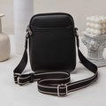 Women's compact crossbody shoulder bag for mobile phones in solid colour with 14.5×5.5×19cm dimensions