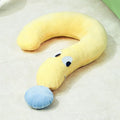 Blue rectangular pet cushion measuring 62cm by 39cm on a floor.