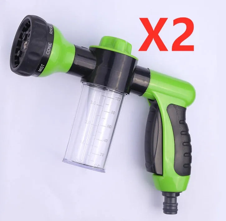 High pressure foam spray gun with adjustable nozzle in green, yellow or black colours