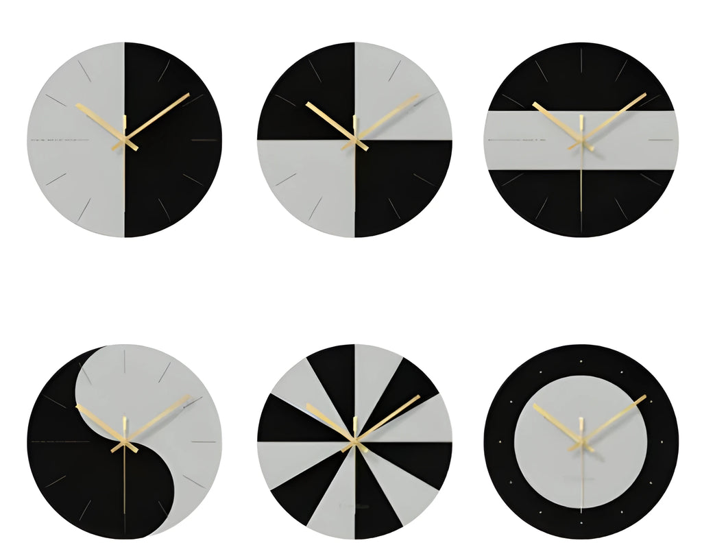 Minimalist transparent tempered glass wall clock with large 29.5 cm diameter face on a white wall.