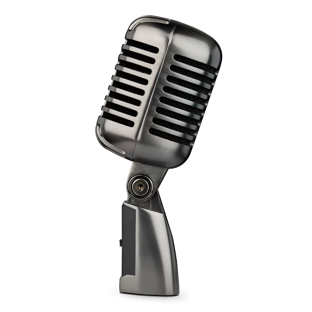 FG2 coloured retro-style condenser microphone with cable for karaoke and professional recording.