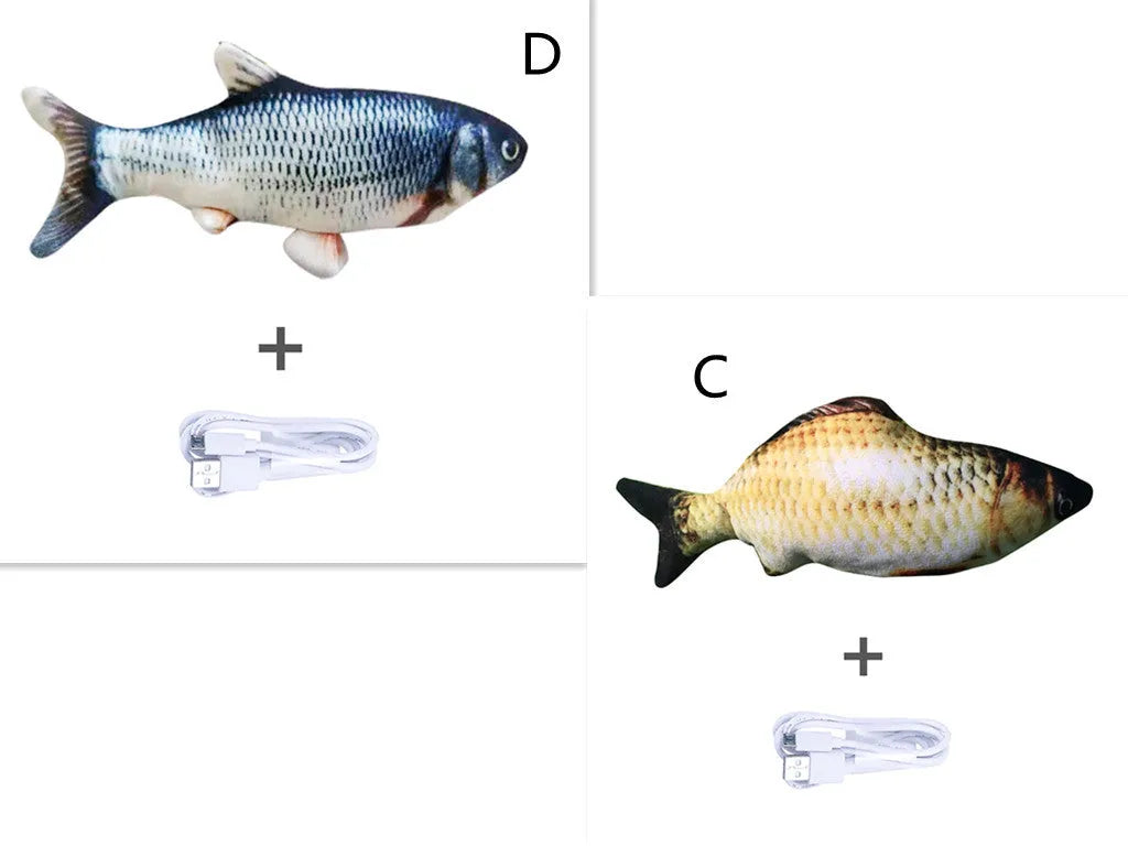 Electronic jumping fish simulation cat toy without catnip, 30cm multicolour PP material