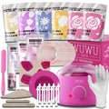 WUWUVISTA professional waxing kit with black wax warmer, coloured hard wax beads, applicators and aftercare products