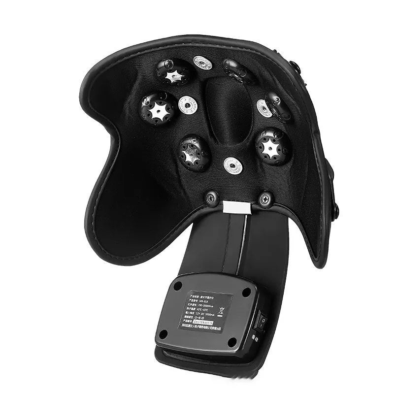 Knee and shoulder massager unit with infrared heat, knee pads, shoulder pads, and power adapter