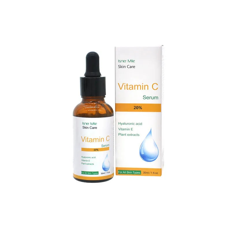 30ml Vitamin C serum bottle for facial skincare brightening and pore reduction