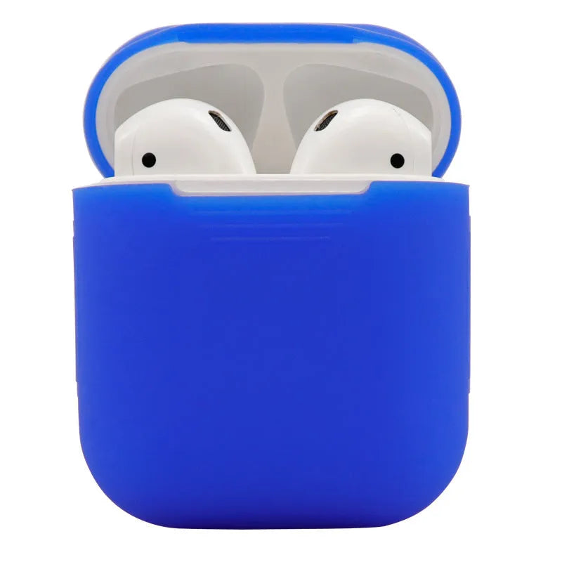 Silicone protective case cover for Apple AirPods 2 wireless headphones in multiple colour options.