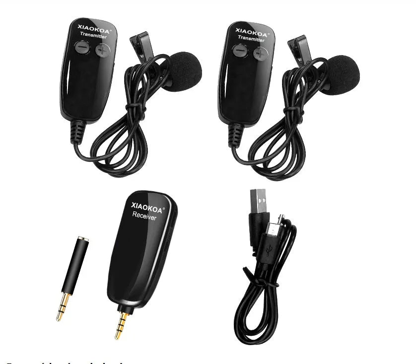 Black mobile phone lavalier microphone with 3.5mm plug for clear voice recording