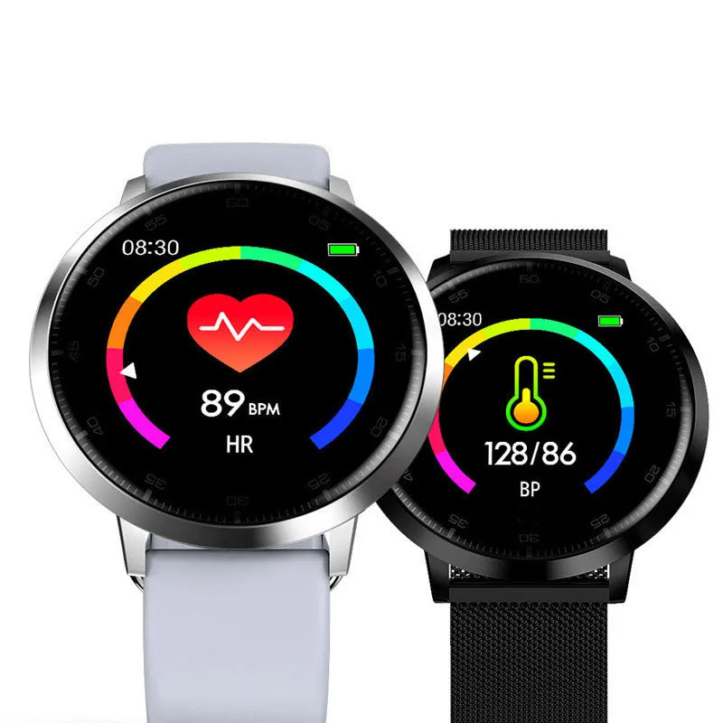 Ultra-thin waterproof smart health bracelet with 1.3 inch screen on silicone wristband