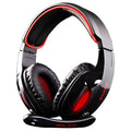 Black SADES SA902 wired USB over-ear gaming headset for PC with built-in microphone.