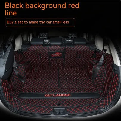 Mitsubishi Outlander car boot mat with 3D edging in wine red colour with contrasting stitching.