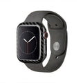 Carbon fibre and leather half-wrap case for black Apple Watch Series 4 44mm