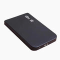 Solid state mobile hard disk with metal shell in black, blue, red, or silver colours