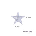 Colourful handmade embroidered five-pointed star cloth stickers for DIY decoration on fabric.