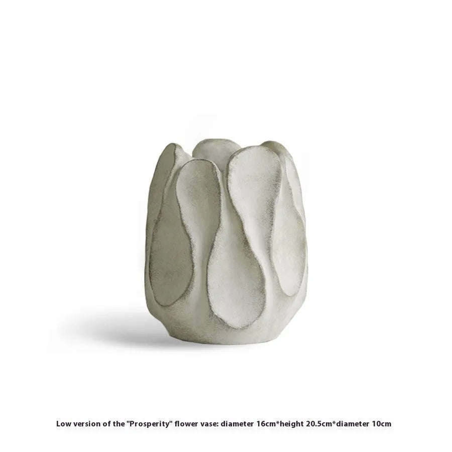 Irregular ceramic vase in contemporary art style for flower arrangements
