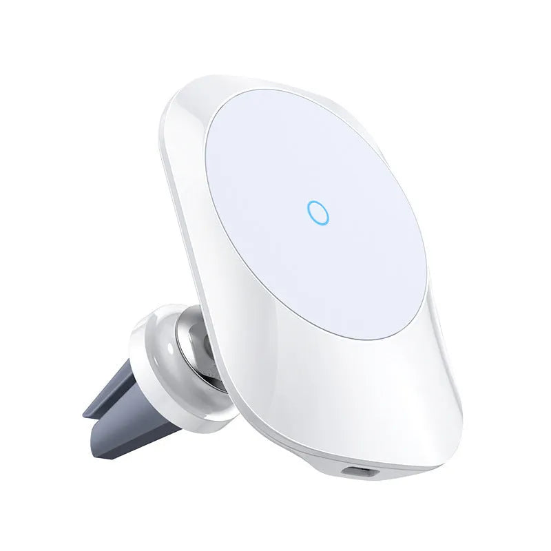 Magnetic car wireless charging stand with dashboard and air vent mounting bases