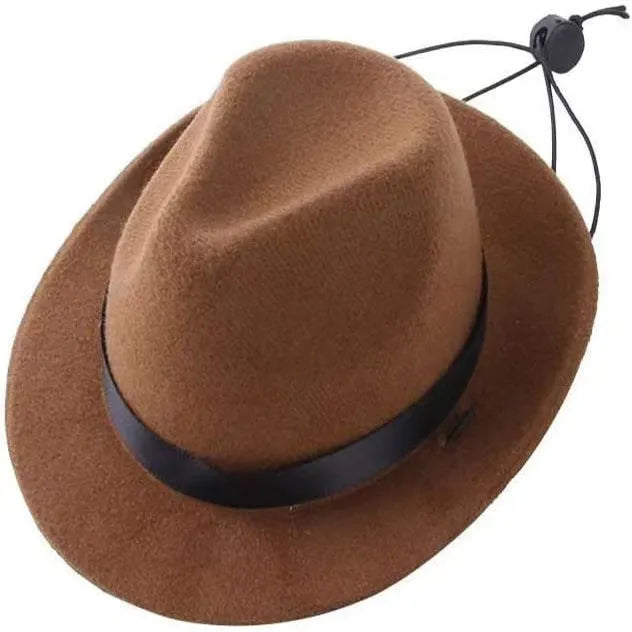 Wool felt pet hat in black colour with 155cm diameter for small dog costume accessory