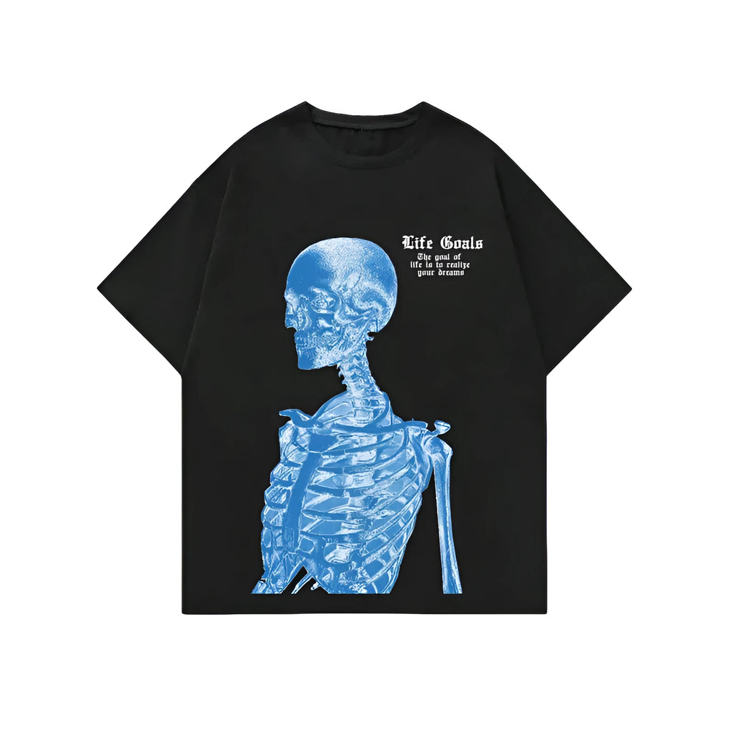 Men's printed street short-sleeved sports t-shirt showing digital pattern on polyester fabric