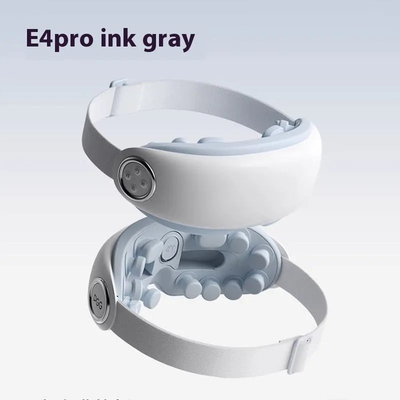 Purplish grey rechargeable Bluetooth steam eye moisturising massager on a white background