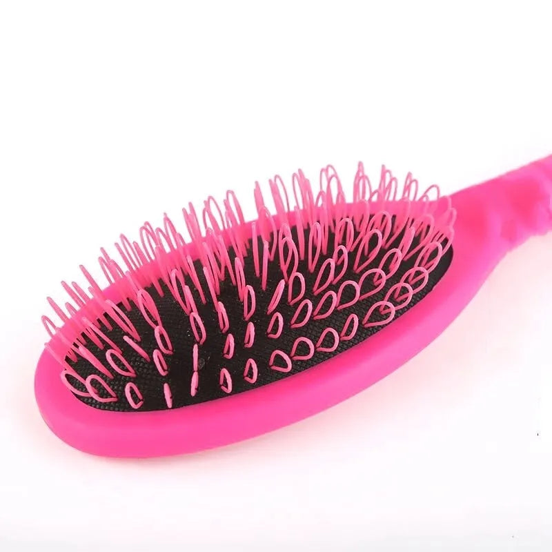 Ring tooth hair extension comb in black colour showing 22 cm length and airbag design
