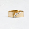 Gold electroplated zircon ring for women shown in size 8.