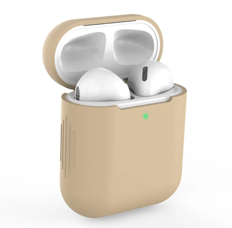 Silicone protective case cover for Apple AirPods 2 wireless headphones in multiple colour options.