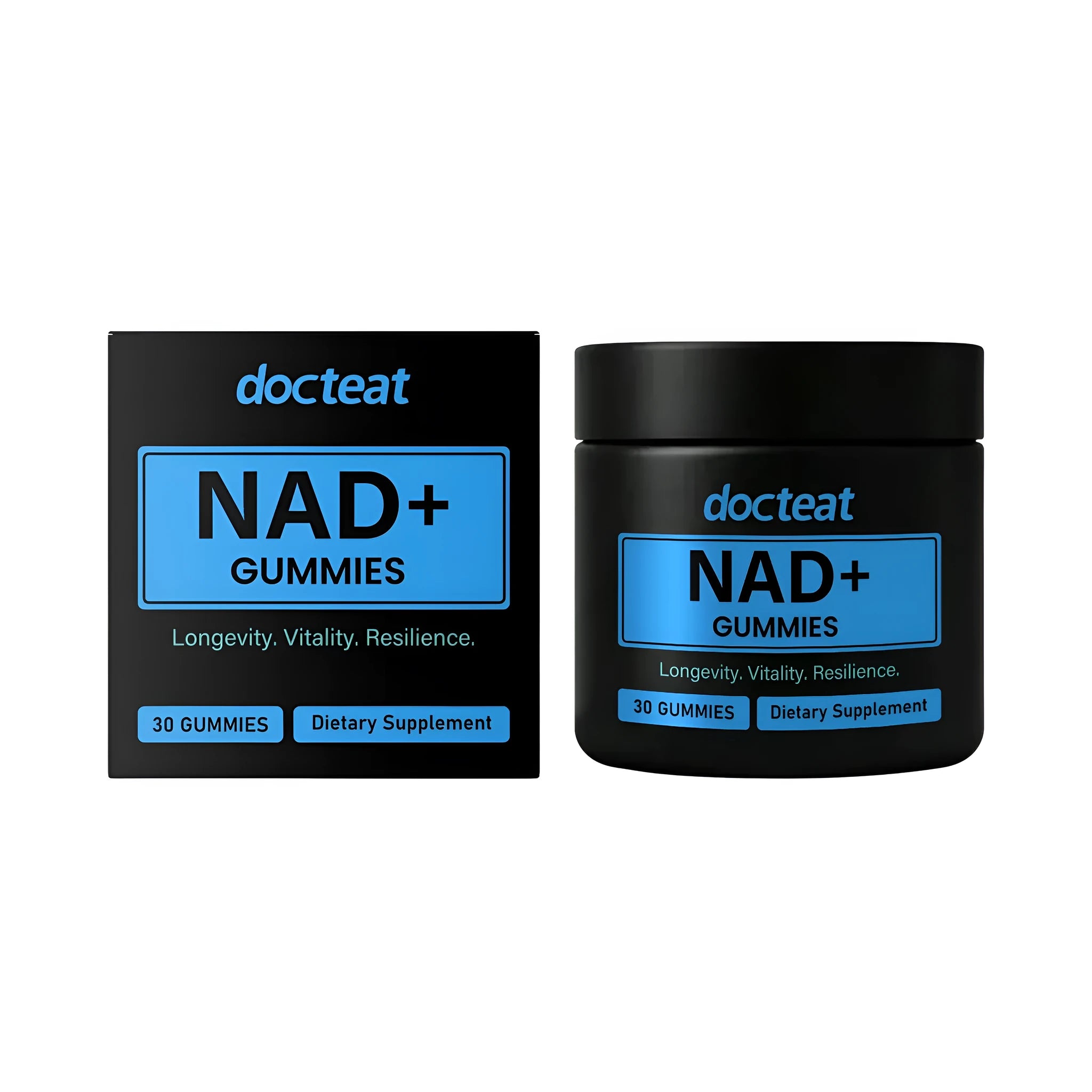 Green soft candy vitamin gummies with NAD and nicotinamide nucleoside in package of 30