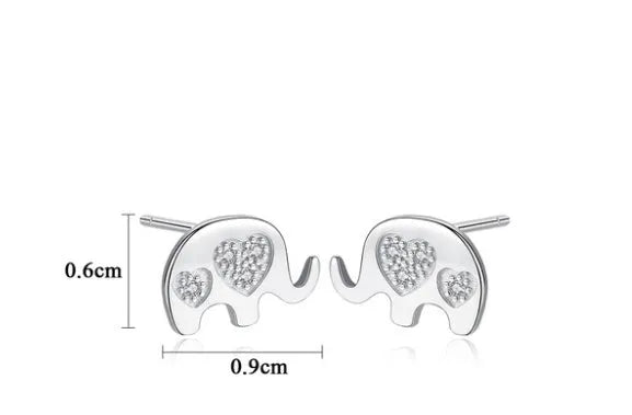 Geometric Korean silver earrings with gem setting measuring 0.6cm by 0.9cm in gold or silvery colour