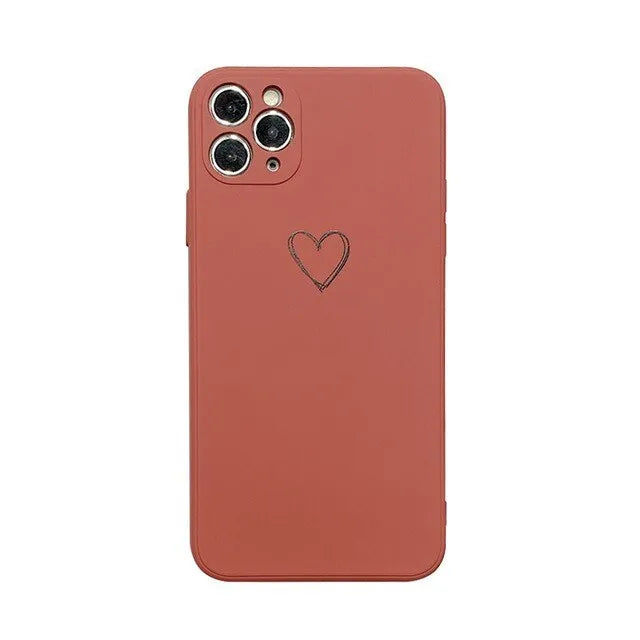 Silicone TPU back cover case for iPhone in solid colours like black, pink, and green on a white background.