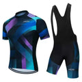 Cycling jersey and pants set in moisture-wicking fabric for summer riding
