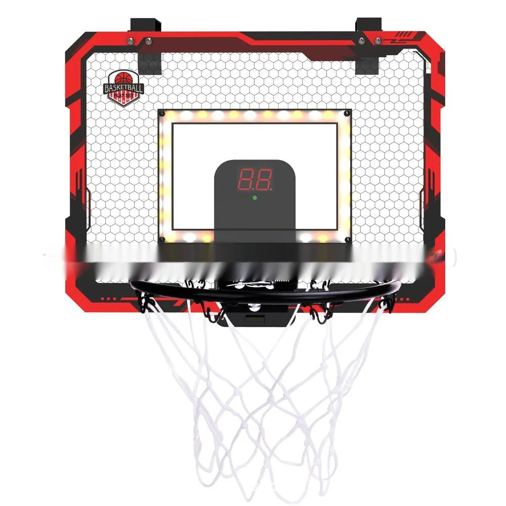 Folding basketball frame with dunk scoring function and punch-free suction cup mounting system